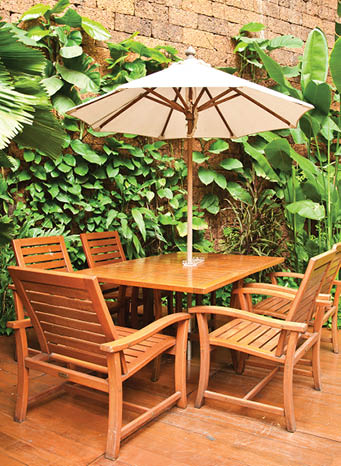 Outdoor chair in the garden