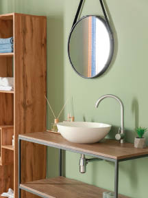 Interior of modern clean bathroom