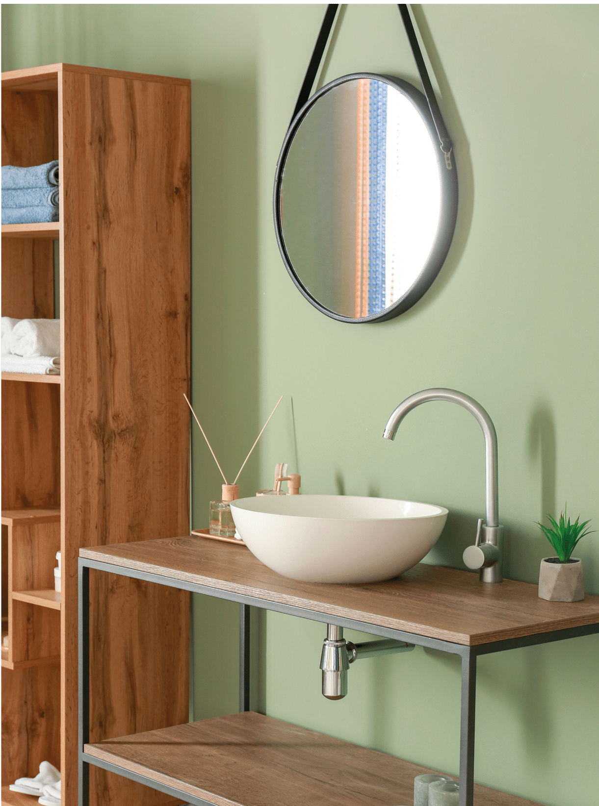 Interior of modern clean bathroom