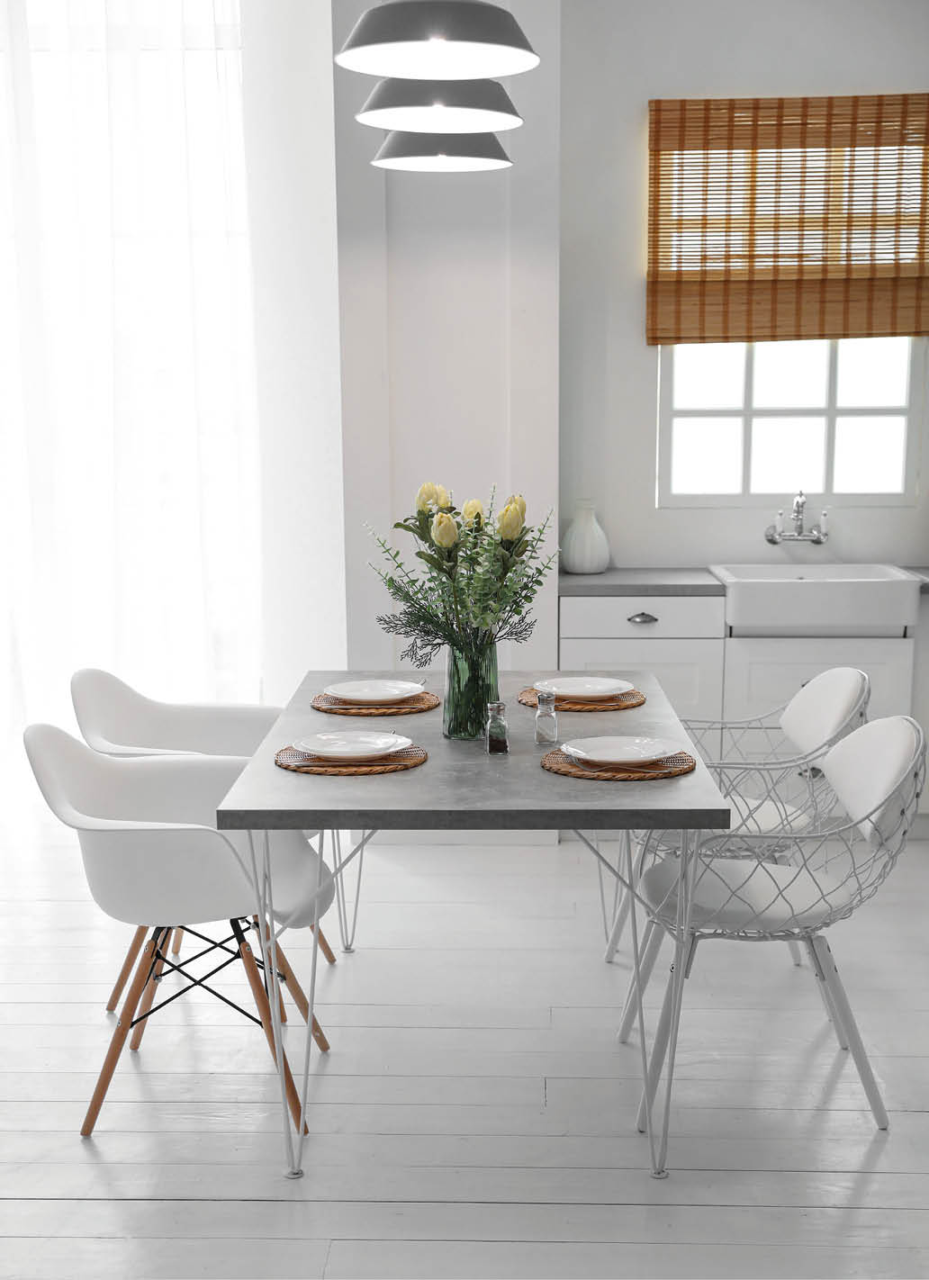 Beautiful kitchen interior with new stylish furniture