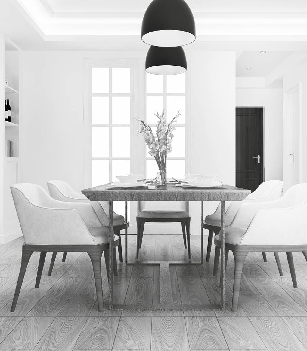 3d rendering modern dining set in modern luxury dining room