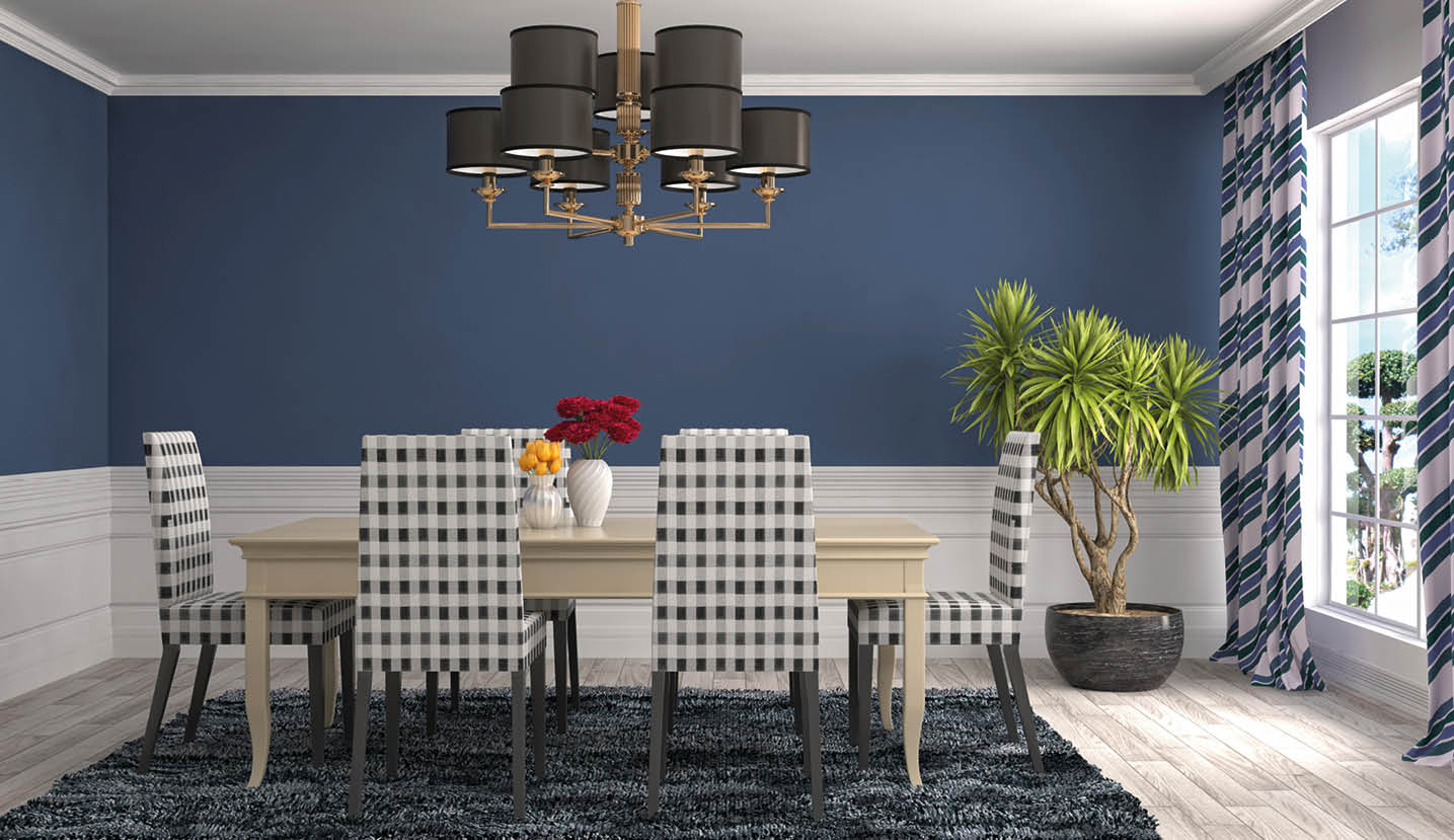 Interior dining area. 3d illustration