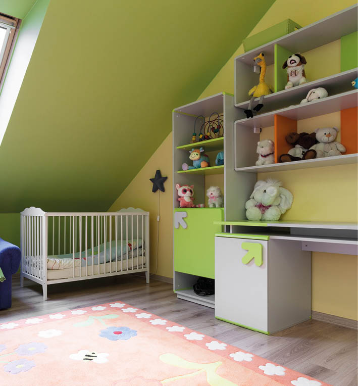 Interior of colorful room for baby child