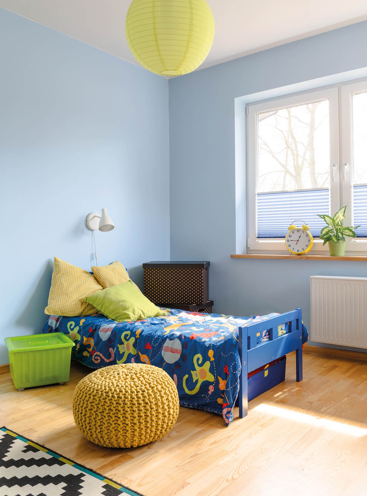 Part of a colorful child room with place to sleep 